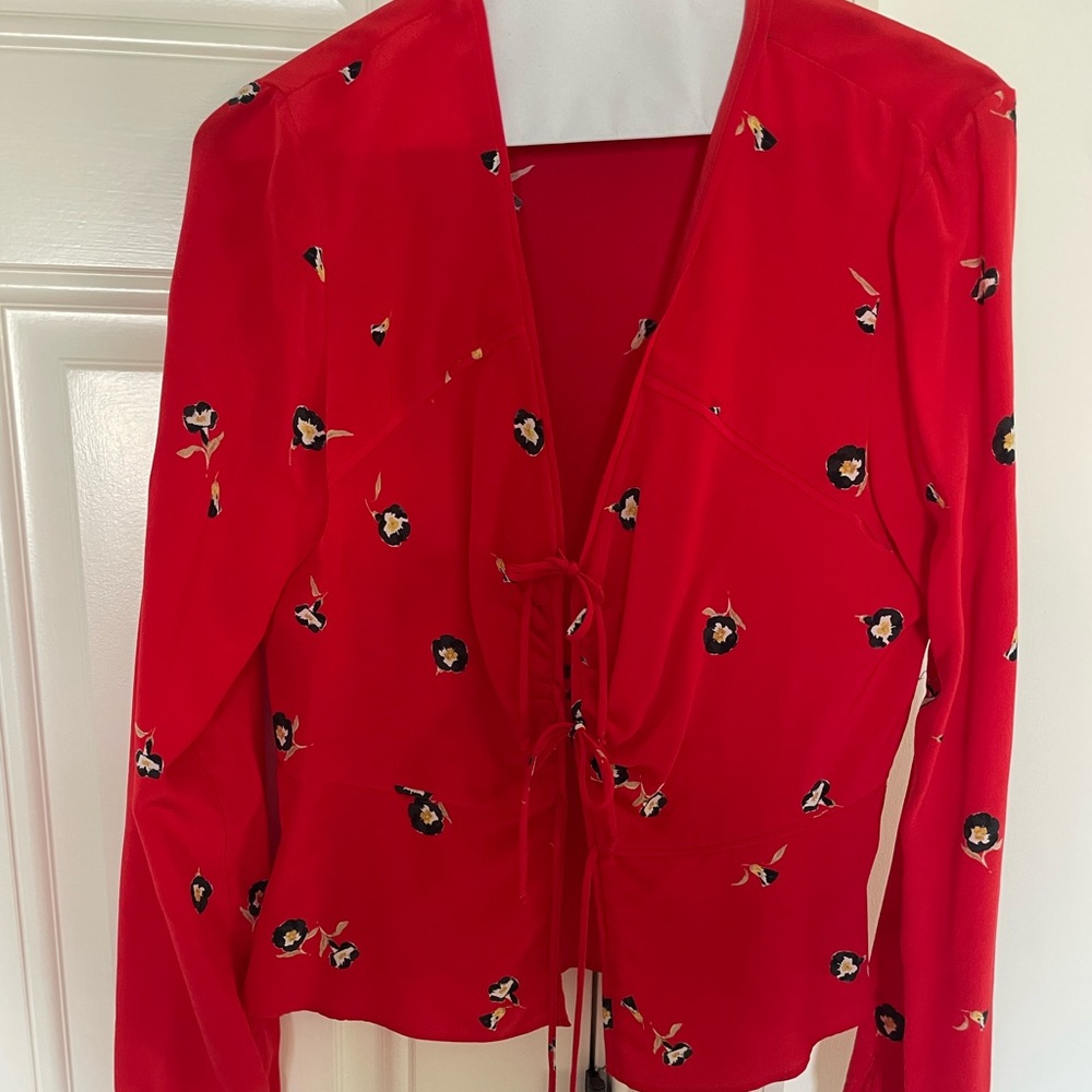 Intermix floral front tie blouse